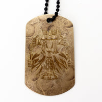 Load image into Gallery viewer, Stick To Your Guns Invisible Rain Dogtag - Reclaimed Cymbal Necklace