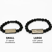 Load image into Gallery viewer, Dark Textured Bead - Reclaimed Cymbal Bracelet