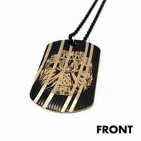 Load image into Gallery viewer, Stick To Your Guns Invisible Rain Dark Dogtag - Reclaimed Cymbal Necklace