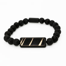 Load image into Gallery viewer, Dark Textured Bead - Reclaimed Cymbal Bracelet