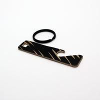 Load image into Gallery viewer, Dark Keychain  - Reclaimed Cymbal Bottle Opener