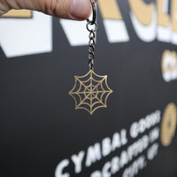 Load image into Gallery viewer, Spiderweb Keychain - Reclaimed Cymbal Accessory
