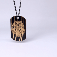 Load image into Gallery viewer, Stick To Your Guns Invisible Rain Dark Dogtag - Reclaimed Cymbal Necklace