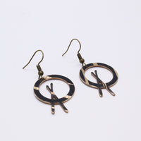 Load image into Gallery viewer, Dark Mini Cross Stick - Reclaimed Cymbal Earrings