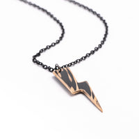 Load image into Gallery viewer, Dark Bolt - Reclaimed Cymbal Necklace
