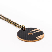 Load image into Gallery viewer, Dark Circle - Reclaimed Cymbal Necklace