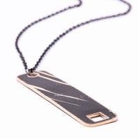 Load image into Gallery viewer, Dark Drum Key Necklace - Reclaimed Cymbal Necklace