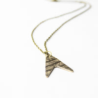 Load image into Gallery viewer, Flying V - Reclaimed Cymbal Necklace