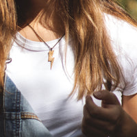 Load image into Gallery viewer, Bolt - Reclaimed Cymbal Necklace