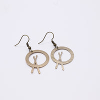 Load image into Gallery viewer, Mini Cross Stick - Reclaimed Cymbal Earrings