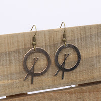 Load image into Gallery viewer, Mini Cross Stick - Reclaimed Cymbal Earrings