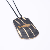 Load image into Gallery viewer, Matt Greiner Dark Whale Dogtag - Reclaimed Cymbal Necklace