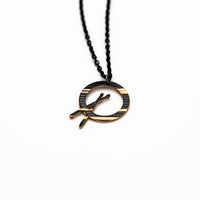Load image into Gallery viewer, Dark Mini Cross Stick - Reclaimed Cymbal Necklace