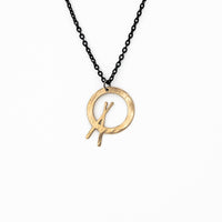 Load image into Gallery viewer, Mini Cross Stick - Reclaimed Cymbal Necklace