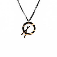 Load image into Gallery viewer, Dark Mini Cross Stick - Reclaimed Cymbal Necklace