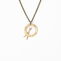 Load image into Gallery viewer, Mini Cross Stick - Reclaimed Cymbal Necklace