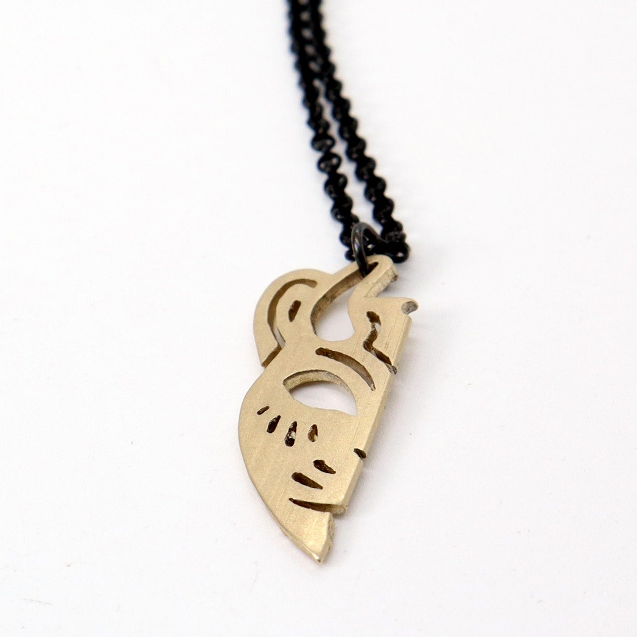 The Home Team Imperfect Mask #106 - Reclaimed Cymbal Necklace