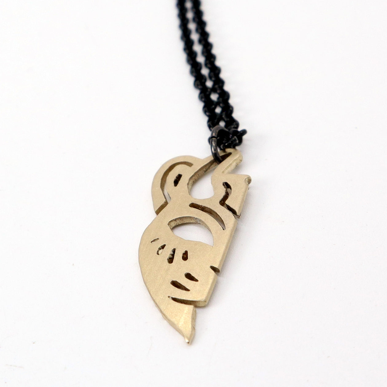 The Home Team Imperfect Mask #108 - Reclaimed Cymbal Necklace