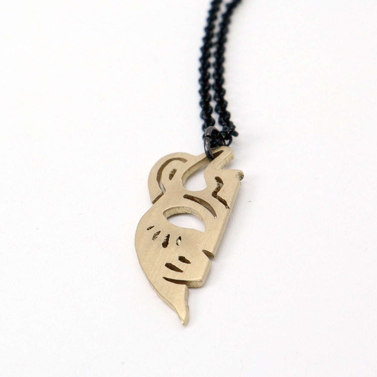 The Home Team Imperfect Mask #109 - Reclaimed Cymbal Necklace