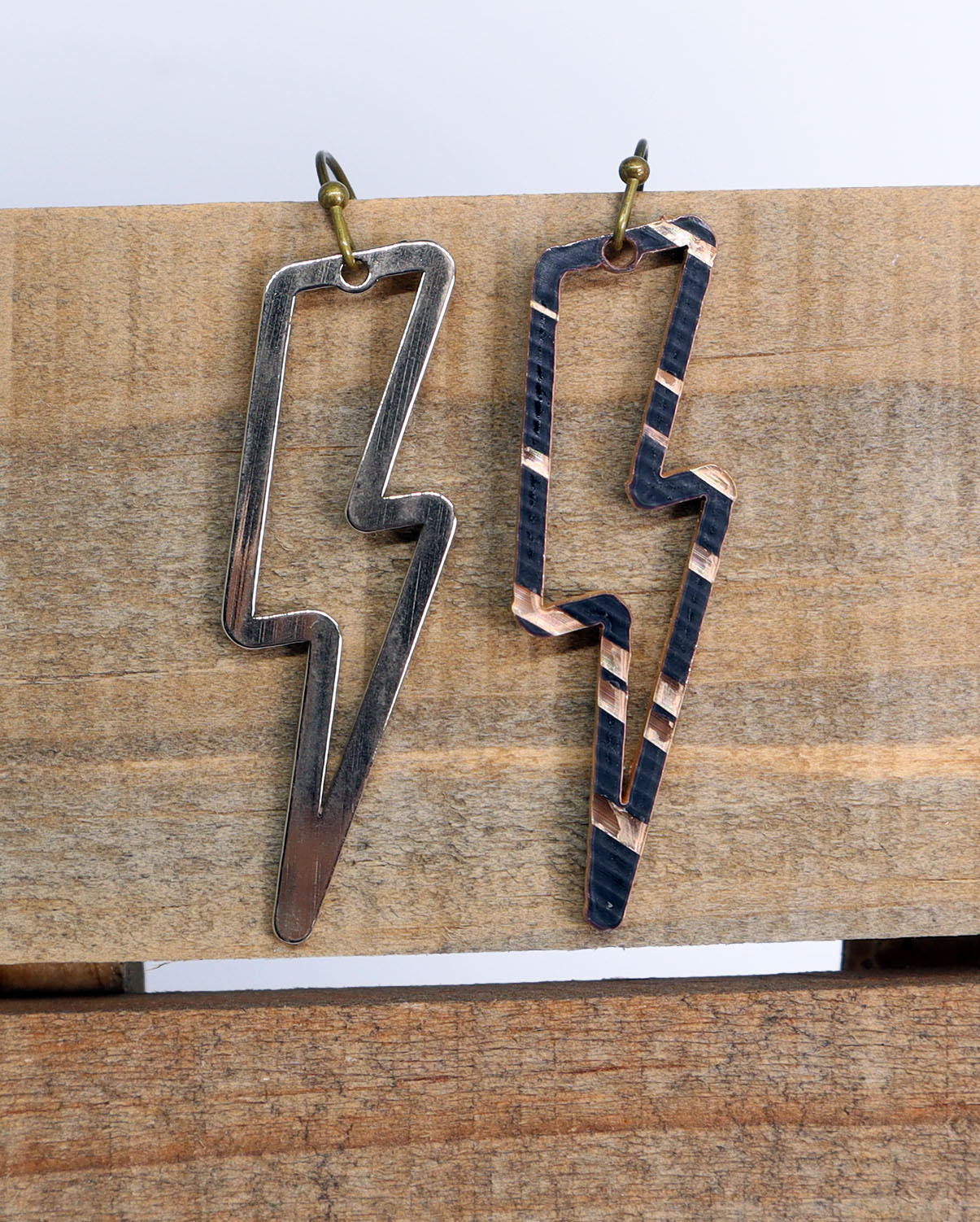 Mixed Open Bolt - Reclaimed Cymbal Earrings