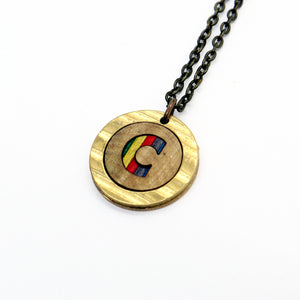 Skate Inlay - Reclaimed Cymbal Necklace