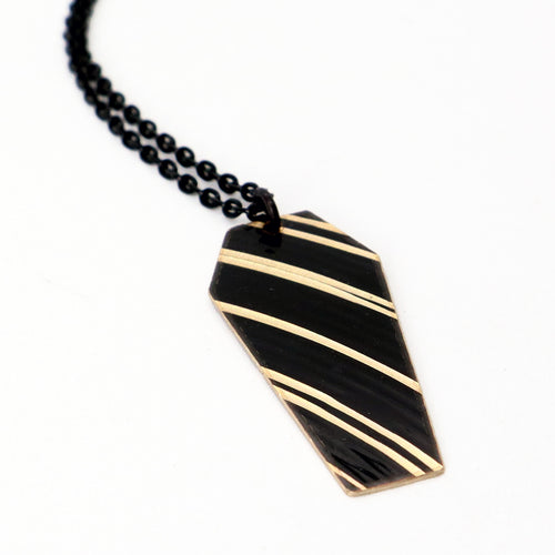 Coffin - Reclaimed Cymbal Necklace
