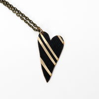 Load image into Gallery viewer, Dark Heart - Reclaimed Cymbal Necklace