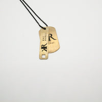 Load image into Gallery viewer, Kaz Dogtag Drum Key - Reclaimed Cymbal Necklace