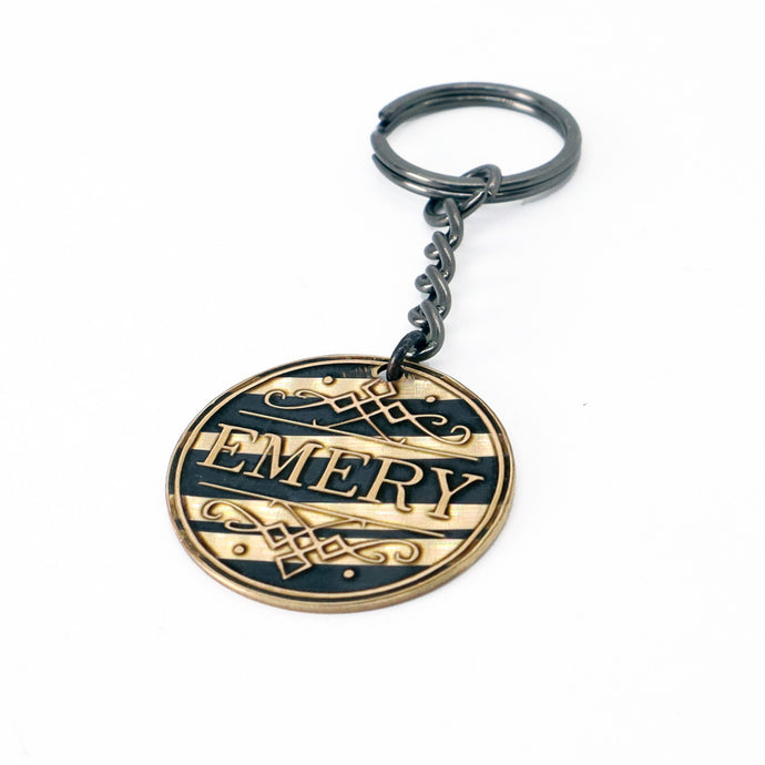 Emery The Question Dark - Reclaimed Cymbal Keychain