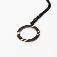 Load image into Gallery viewer, Dark Large Hoop - Reclaimed Cymbal Necklace