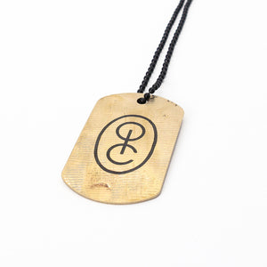 Outline In Color Dogtag - Reclaimed Cymbal Necklace