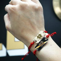 Load image into Gallery viewer, Sleep Token Dark Red Cord - Reclaimed Cymbal Bracelet
