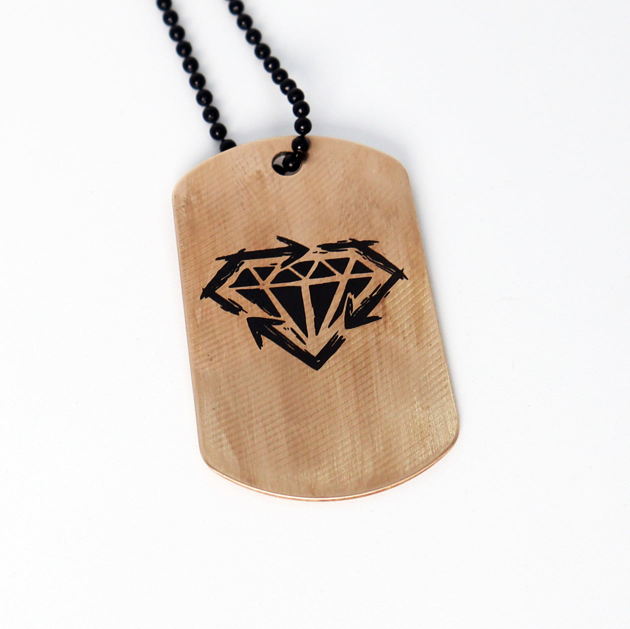 Stick To Your Guns Diamond Dogtag - Reclaimed Cymbal Necklace
