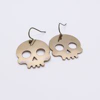 Load image into Gallery viewer, Skull - Reclaimed Cymbal Earrings