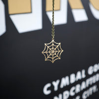 Load image into Gallery viewer, Spiderweb - Reclaimed Cymbal Necklace