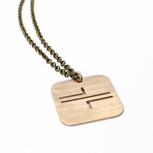 Thrice Square Bars - Reclaimed Cymbal Necklace
