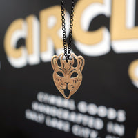 Load image into Gallery viewer, The Home Team Mask - Reclaimed Cymbal Necklace