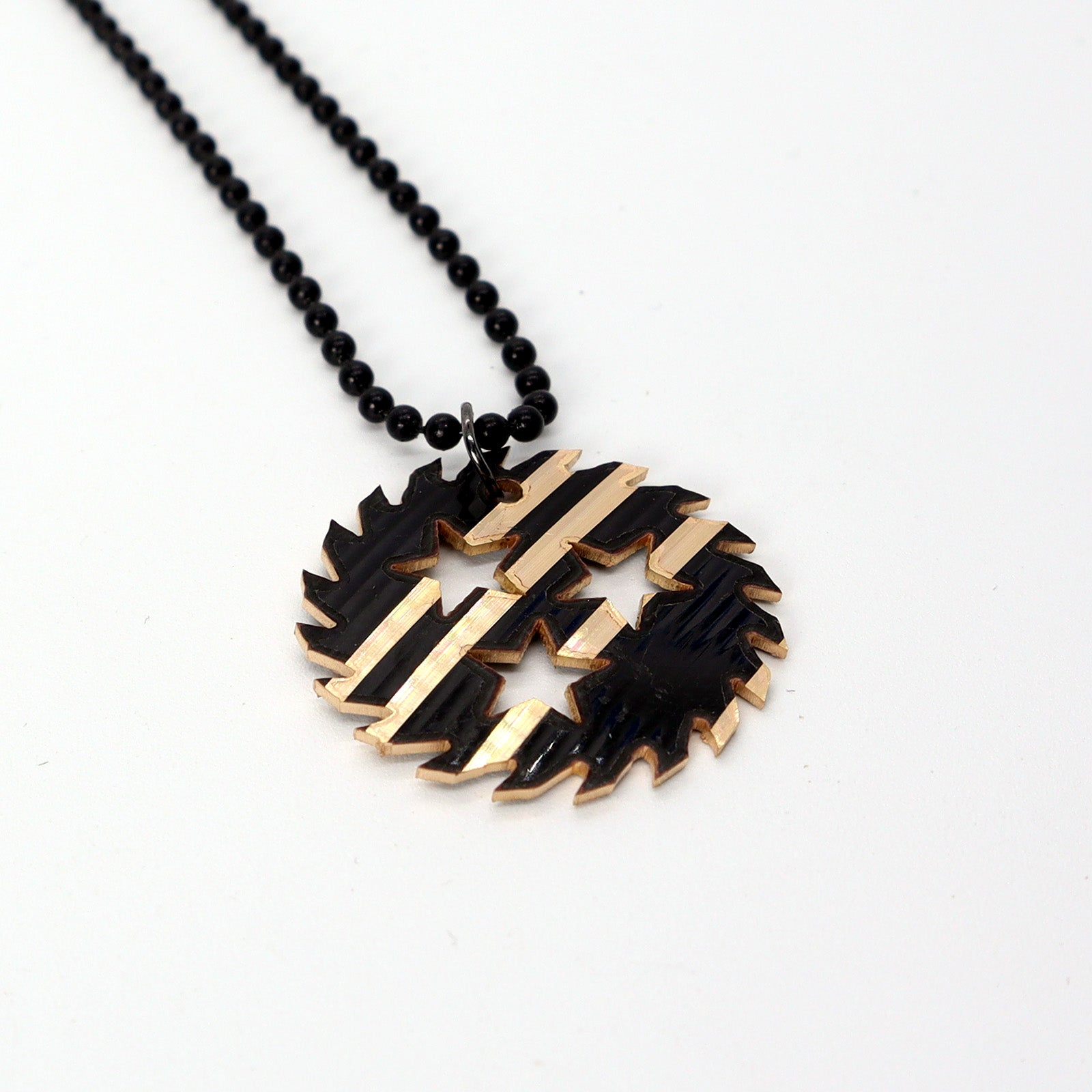 Whitechapel Dark Sawblade - Reclaimed Cymbal Necklace – Full