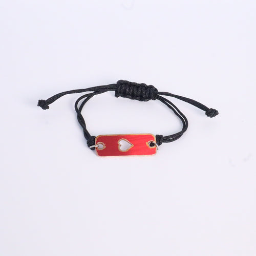 Red Heart - Reclaimed Cymbal Bracelet
