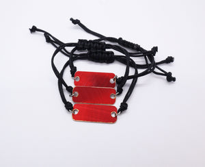 Red 12 Bar - Reclaimed Cymbal Bracelet