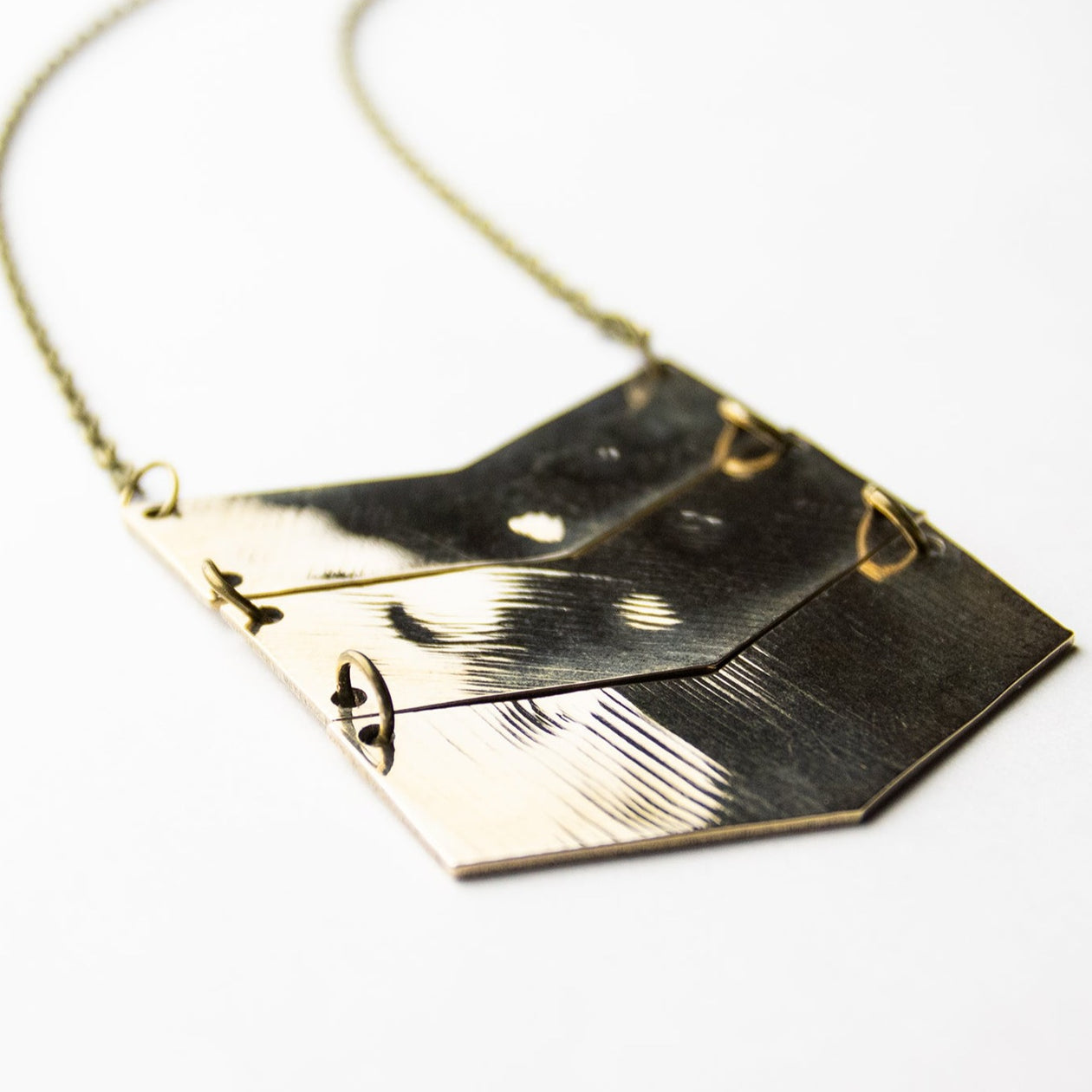 Chevron - Reclaimed Cymbal Necklace