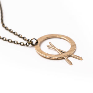 Cross Stick - Reclaimed Cymbal Necklace