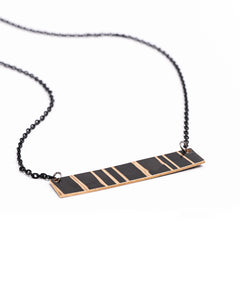 Dark Bar - Reclaimed Cymbal Necklace