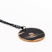 Load image into Gallery viewer, Dark Circle - Reclaimed Cymbal Necklace