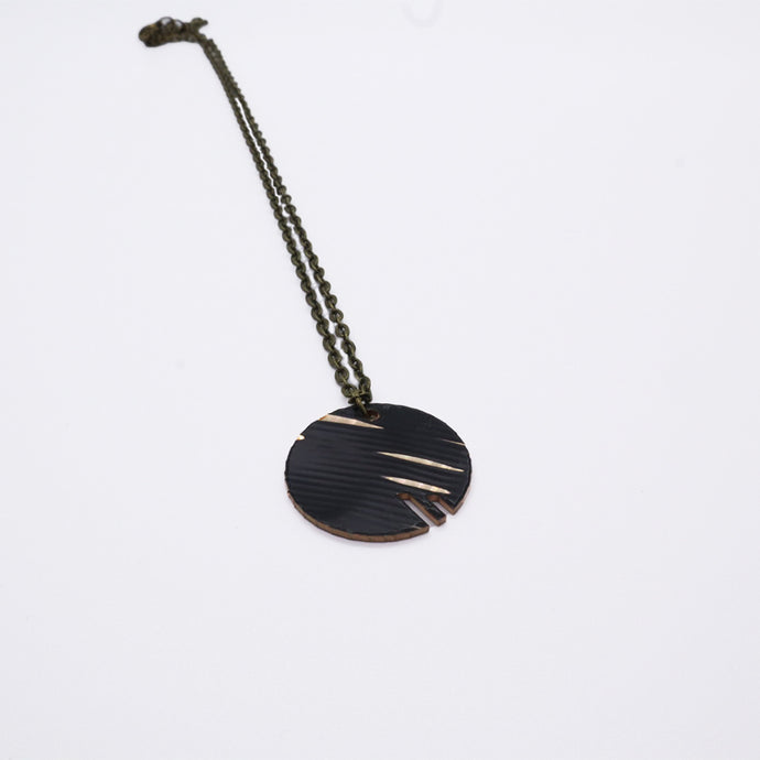 Dark Circle Edge - Reclaimed Cymbal Necklace