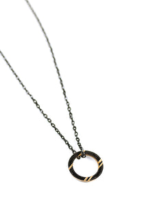 Dark Hoop - Reclaimed Cymbal Necklace