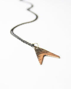 Flying V - Reclaimed Cymbal Necklace