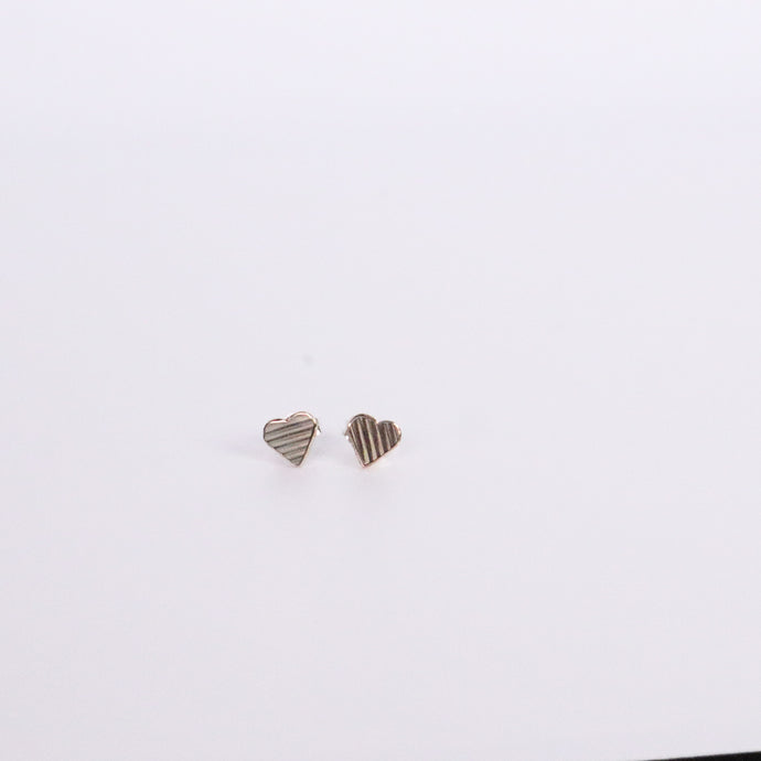 Heart Stud - Reclaimed Cymbal Earrings
