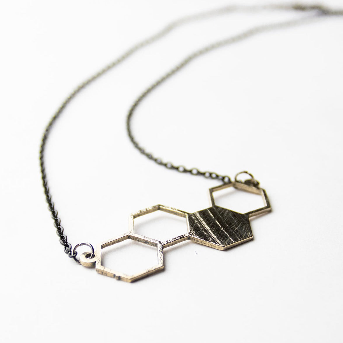 Hexagon - Reclaimed Cymbal Necklace