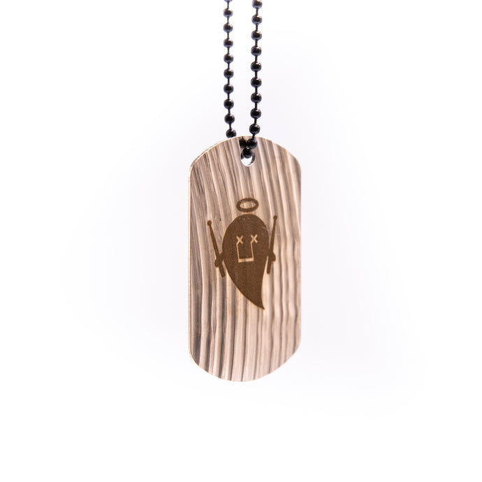 Holy Ghost Notes Dogtag - Reclaimed Cymbal Necklace